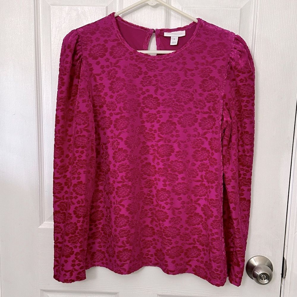 NWT Charter Club Floral Burnout Velvet Top Women's Size Medium